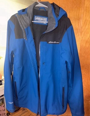 Eddie Bauer Men's Weatheredge Plus Strech Waterproof Rain Jacket Shell Navy Blue - Image 1 of 4