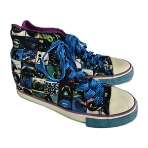 Daddy's Money Skechers Secret Wedge High Top Sneakers Blue/Purple Wm Size 8 - Picture 1 of 8