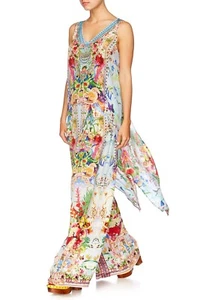 Camilla "Miranda's Diary" 100% silk long cross back sleeveless top size S/UK10 - Picture 1 of 12