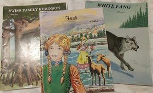 Set Of 3 Level 1 Reading Comprehension White Fang, Heidi, Swiss Family Robinson - Picture 1 of 5