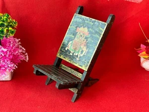 Seggiolone piccolo pieghevole in legno decorativo finemente dipinto a mano unico - Foto 1 di 13