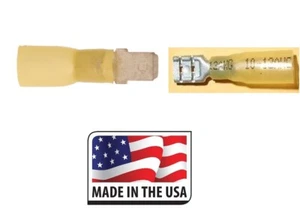 25 Sets Yellow 10-12 AWG 3M Heat Shrink Male & Fem Quick Connect .250" (NFI) - Picture 1 of 1