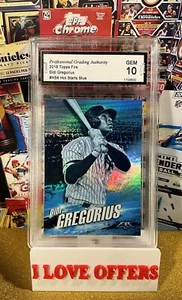 Topps Fire Didi Gregorius Hot Starts 2018 edición azul PGA 10 COMO NUEVO C STORE FOIL LEER - Imagen 1 de 4