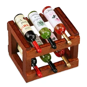 Reutter Porzellan Weinregal mit 6 Flaschen / Wood Wine Rack Set Puppenstube1:12 - Bild 1 von 9