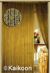 Fadenvorhang 150 cm x 500 cm gold glänzend in B1 schwer entflammbar - Bild 1 von 1
