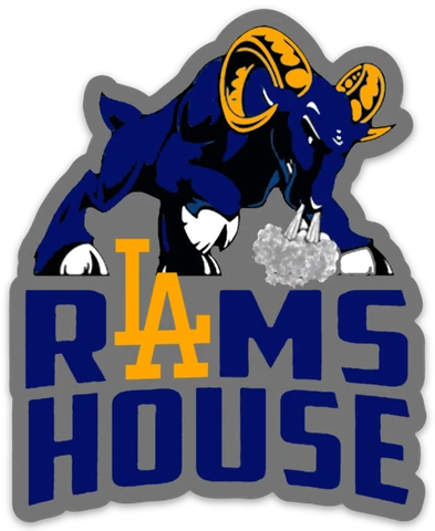 Los Angeles Rams Logo type with Attack Ram - L.A. Rams House Die-cut MAGNET Cover