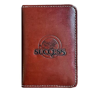 "SUCCESS braun doppelfaltbar Visitenkarten Etui Halter 2""x 3 1/4"" - Bild 1 von 4