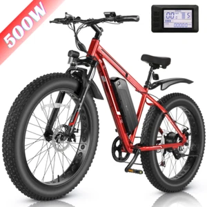 26inch Fat Tire Electric Bike 48V 13Ah 500W Snow Bicycle EBikes w/LCD 22MPH ~ - Picture 1 of 43