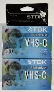 TDK / Premium / TC-30HG / VHS-C Blank Camcorder Tapes / 30 Min. / New & Sealed - Picture 1 of 2