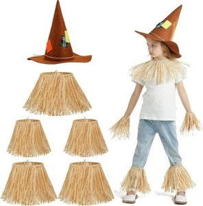 Spooktacular Creations Scarecrow Costume Set Include Straw Hat Straw Skirt for K - Picture 1 of 6