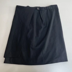 Nicole Farhi Black 100% Wool Wrap Skirt - Size UK 12 - Pockets Lined - VGC - Picture 1 of 8
