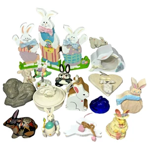 Bunny Rabbit Collection Lot Ornaments Figures Decorations Trinket Dish - Picture 1 of 24