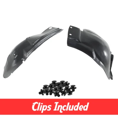 Front Driver Side Fender Liner Sections Set w/ Clips For 2005-2009 Ford Mustang - Image 1 of 3