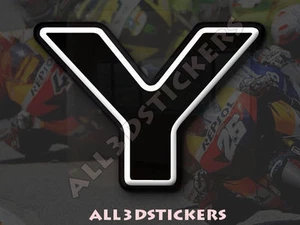 Autocollant Résine Lettre Y 3D Couleur Noir Taille 25mm - Imagen 1 de 1