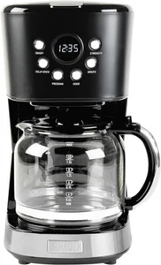 Haden Coffee Machine, 12 Cup Programmable Drip Coffee Maker, Black &Chrome Qty:1 - Picture 1 of 6