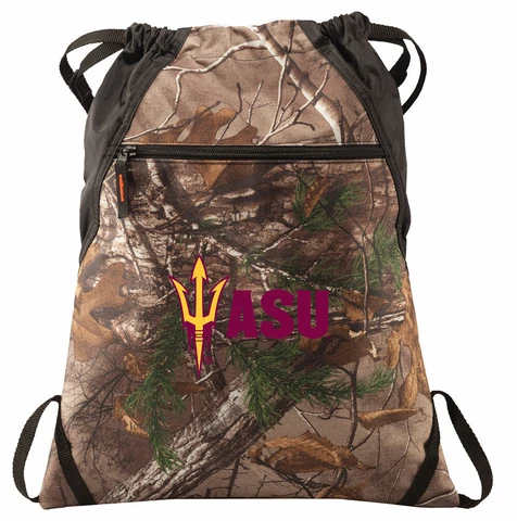 ASU Camo Cinch Pack REALTREE Arizona State University Drawstring Bag Backpack Cover