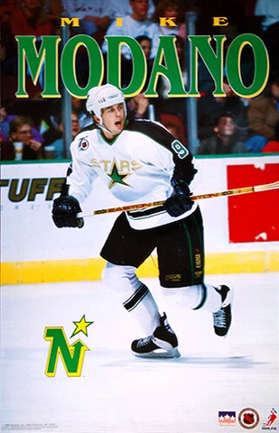 MIKE MODANO Minnesota North Stars 1992 Vintage NHL Hockey Starline 22x34 POSTER Cover