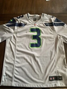 Seattle Seahawks Russell Wilson Grey On Field 3 Jersey Mens XL - Picture 1 of 3