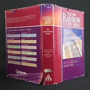 NIV Rainbow Study Bible New International Version Color Bold Line 1996 Hardcover - Picture 1 of 9