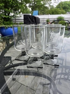 Federal Cocktail Square Smokey Gray Base Mid-Century Modern Set Of 6 - Picture 1 of 18