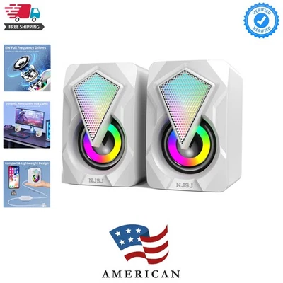 Компьютерные колонки для настольных ПК, USB-питание стерео 2.0 ПК колонки, портативный S... - Изображение 1 из 4