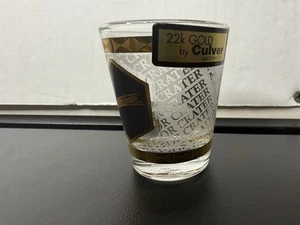 Souvenir Great Meteor Crater of Arizona Vintage Shot Glass 22k Gold By Culver - Picture 1 of 5