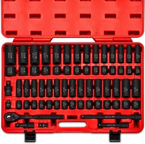 NEIKO 02448A 1/2" Drive Master Impact Socket Set, 65 65 Piece, Sae and Metric  - Picture 1 of 7