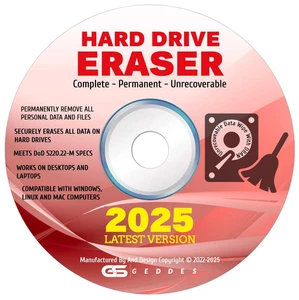 Hard Drive Eraser Wiper Format and Destroy Data Clean PC Disk Eraser Cleaner NEW - Picture 1 of 4