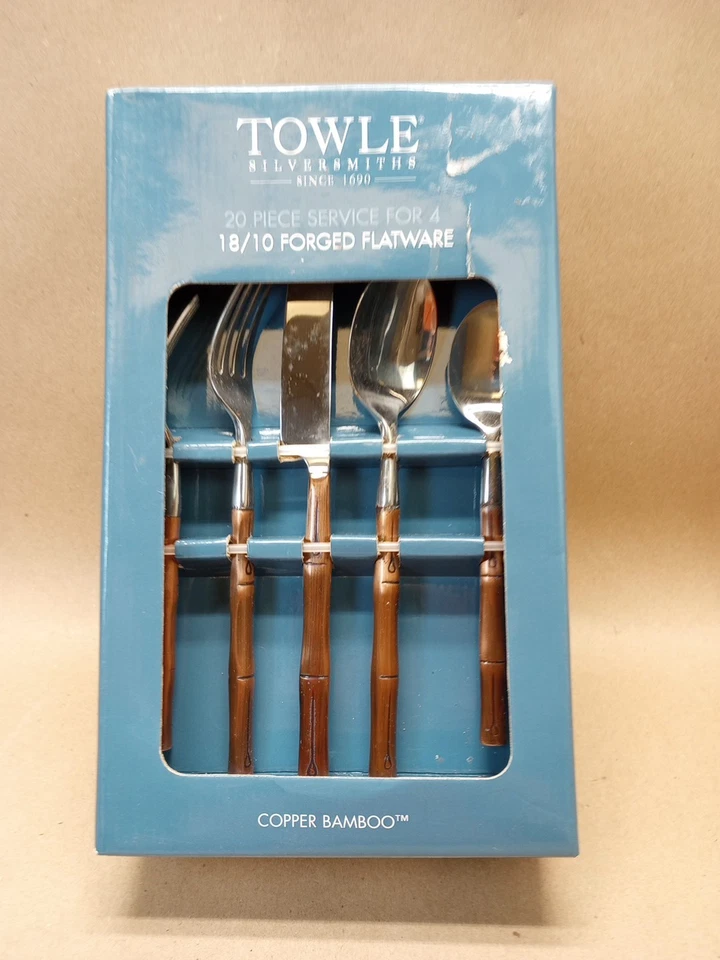 Towle Plateros 20 piezas. Juego de cubiertos 4014998- cobre bambú Foto 1 de 4