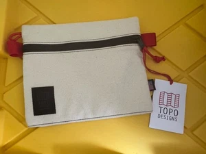 New! NOS Topo Designs Medium Accessory Zip Bag. Natural Canvas. Made In USA - Picture 1 of 8