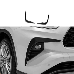 Gloss Black 2pcs Front Fog Light Lamp Strip Trim For Toyota Highlander 2020-2023 - Picture 1 of 11