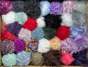 Job lot Bundle knitting yarn wool 30x Ball 484 grams Fancy Eyelash Oddments 18D - Picture 1 of 5