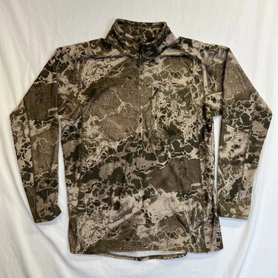 Real Tree Camo Pull Over 1/2 Zip Shirt, Medium Long Sleeve Hunting. 285B1 - Image 1 of 4
