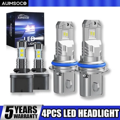 Combo de 4 faros LED y faros antiniebla para Ford E-150 Club Wagon 2003-2005 Foto 1 de 4