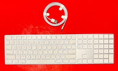 Teclado mágico Apple Magic A1843 con teclas numéricas blanco totalmente probado funciona muy bien Foto 1 de 4