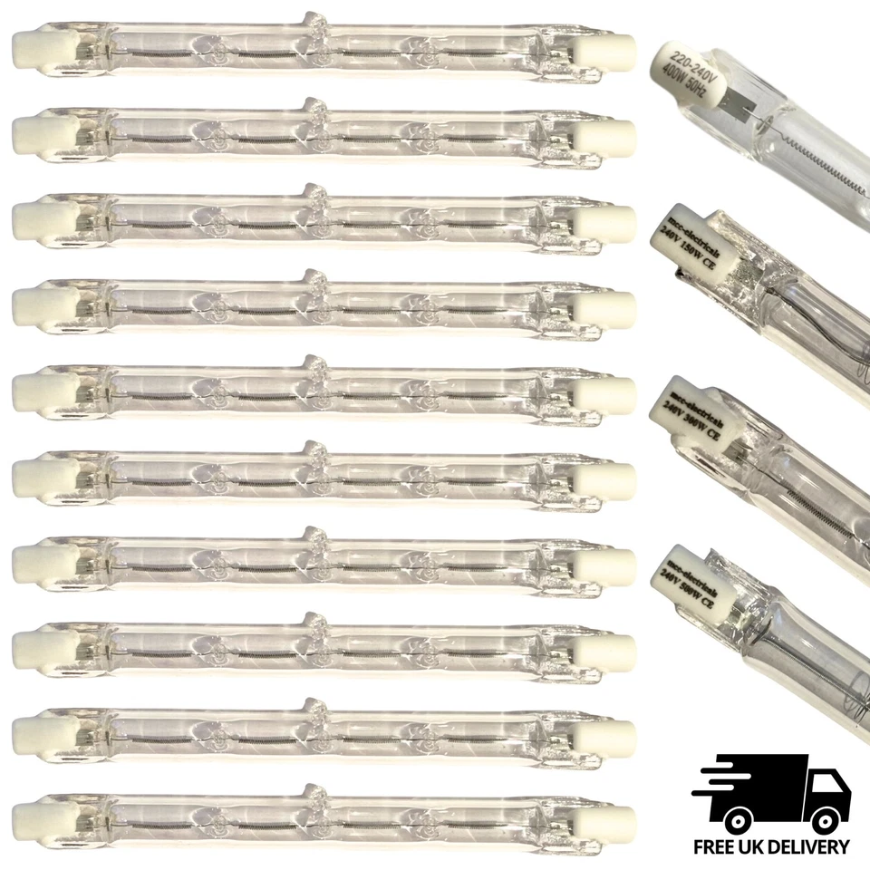R7s Tungsten Halogen Bulb Lamp Tubes - Linear Various Lengths Brands Watts Volts - Image 1 of 1