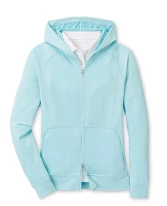  Peter Millar Beaumont Full Zip Hoodie Jacket Womens Medium Teal Golf Perfomance - Picture 1 of 5