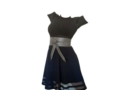 Cinturón Obi de Cuero Gris, Cinturón Envolvente de Moda para Mujer, Faja Informal Cinturones Anchos, Dean Foto 1 de 4