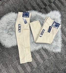 Lot of 2 Premium Wear Boys Size 8 Khaki Flat Front Uniform Pants NWT - Picture 1 of 2