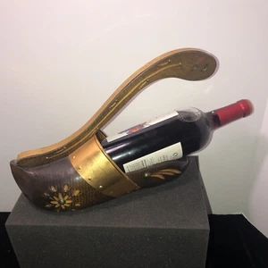 Vintage Dutch Wooden Clog Wine Bottle Holder - Picture 1 of 2