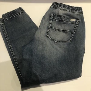 jac + mooki Jeans Denim Size Large Elastic Waist EUC - Picture 1 of 6
