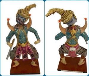 Thailand Handmade Bangkok Vtg Costume Doll Ramakien Demon General Folk Art 13" - Picture 1 of 12