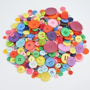 1000 Pieces Mixed Round Resin Buttons for Sewing Apparel DIY Craft Art Accessory - Picture 1 of 16