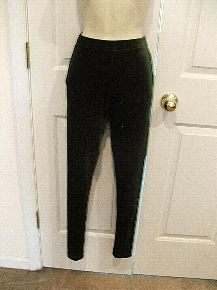 NUEVO CON ETIQUETAS Informal VERDE FELPA TERCIOPELO Leggings Pantalón Talla PEQUEÑO RUNS xsmall Foto 1 de 1