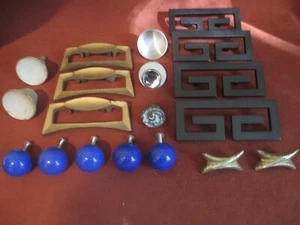 Drawer Hardware Cabinet Retro MCM Mixed Lot Of  11 Vtg - Picture 1 of 11