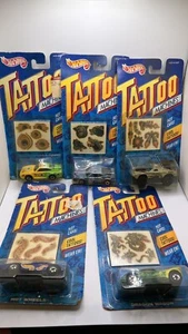 Mattel Hot Wheels Tattoo Machines 1992 Lot of 5 (Ammo,Dragon Wagon, StreetDog) - Picture 1 of 7