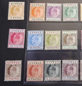 CYPRUS 1904 KE VII 5pa to 45pi SG 60 - 71 Sc 48 - 59 WMK MCCA set 12 MLH/MH - Picture 1 of 2