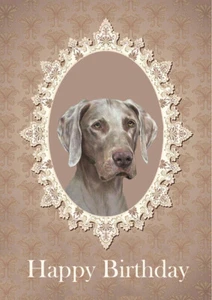 WEIMARANER GREAT DOG BIRTHDAY GREETINGS NOTE CARD - Picture 1 of 1