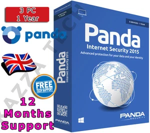 PANDA INTERNET SECURITY 2015 3 PC USER 1 YEAR! Activation License Key AntiVirus - Picture 1 of 2