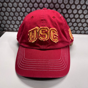 VINTAGE USC Trojans Hat Cap Red Embroidered Strap Back Adult Collage Casual